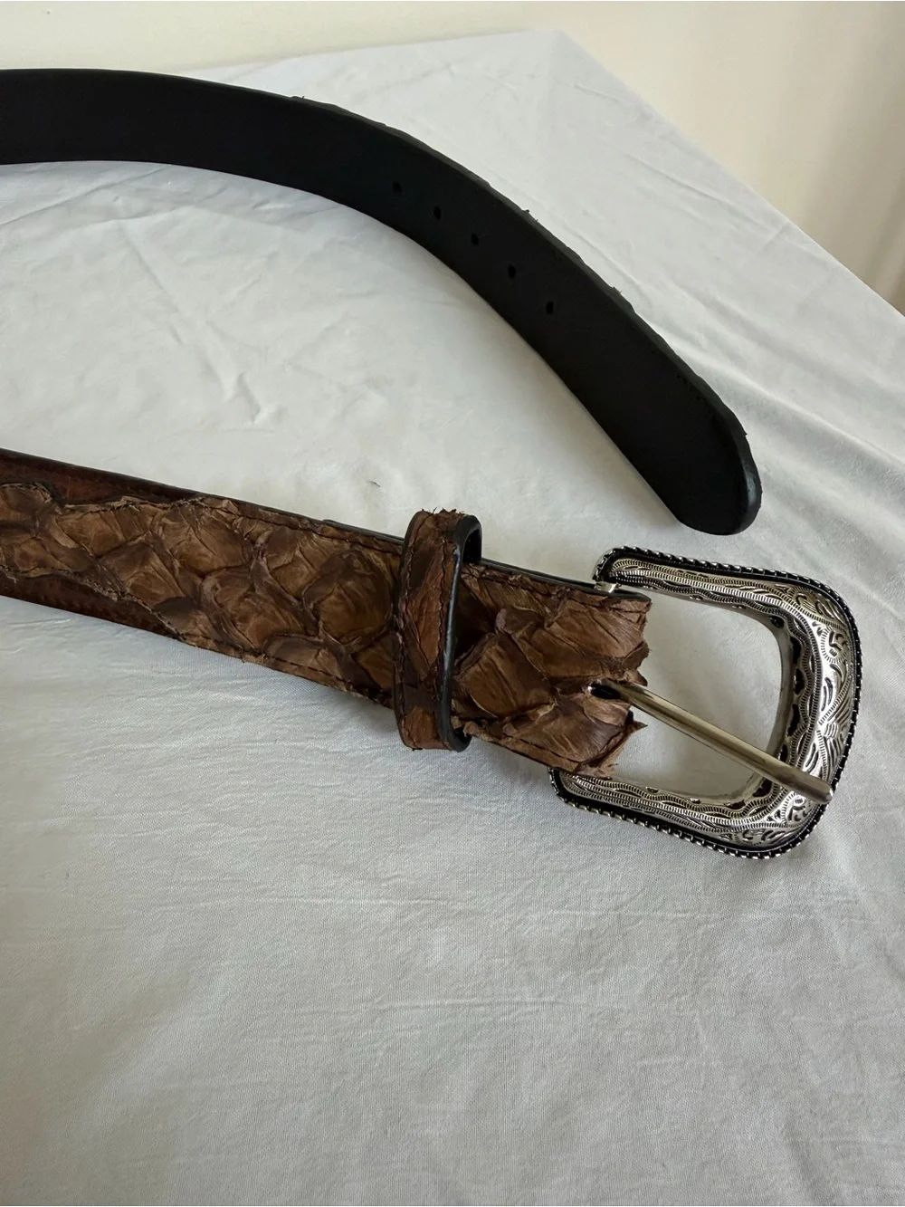 Cody James Men's Charutto Exotic Pirarucu Billet Belt Sz 36 Style CJAHO24BT16-BN